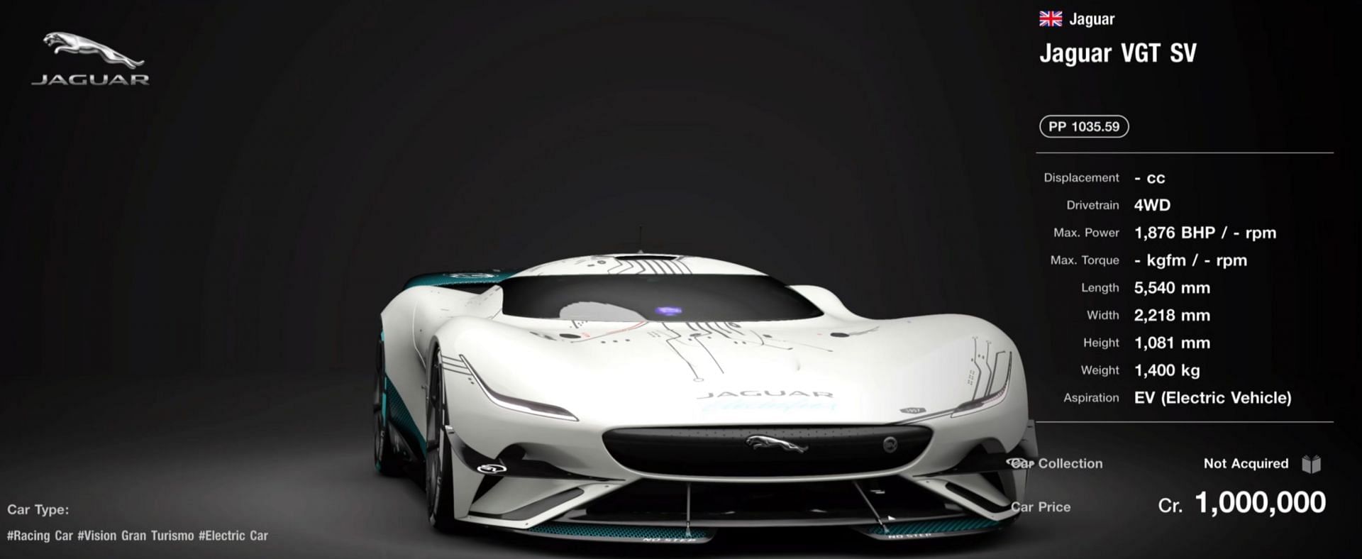 Jaguar Vision Gran Turismo 7 Roadster