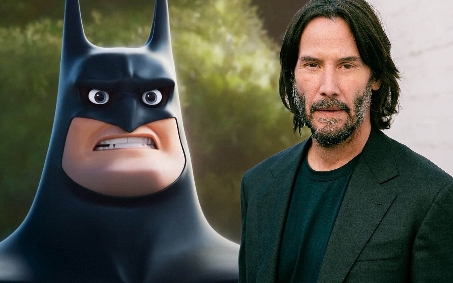 Keanu Reeves is voicing Batman in the DC League of Super-Pets. (Image via Youtube &amp; IMDb)