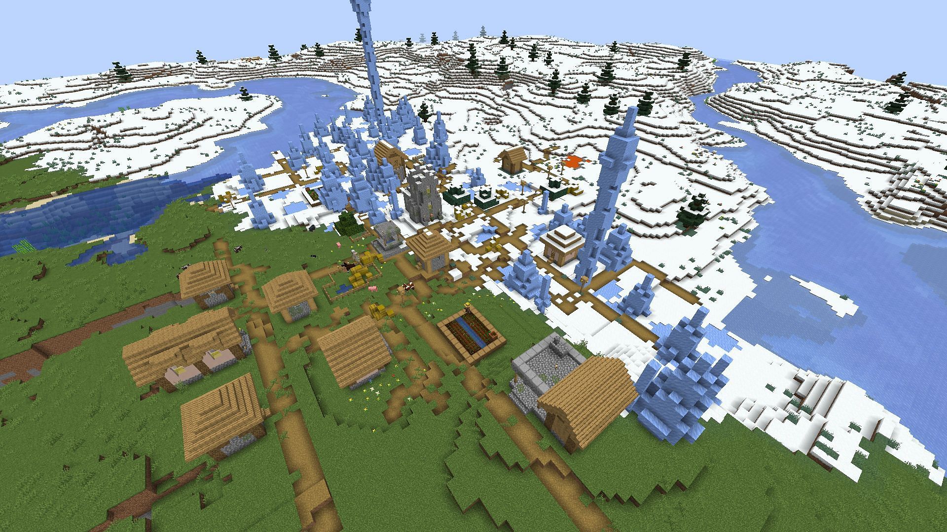 Ice spike village (Image via u/SwarthyNine2691/Reddit)