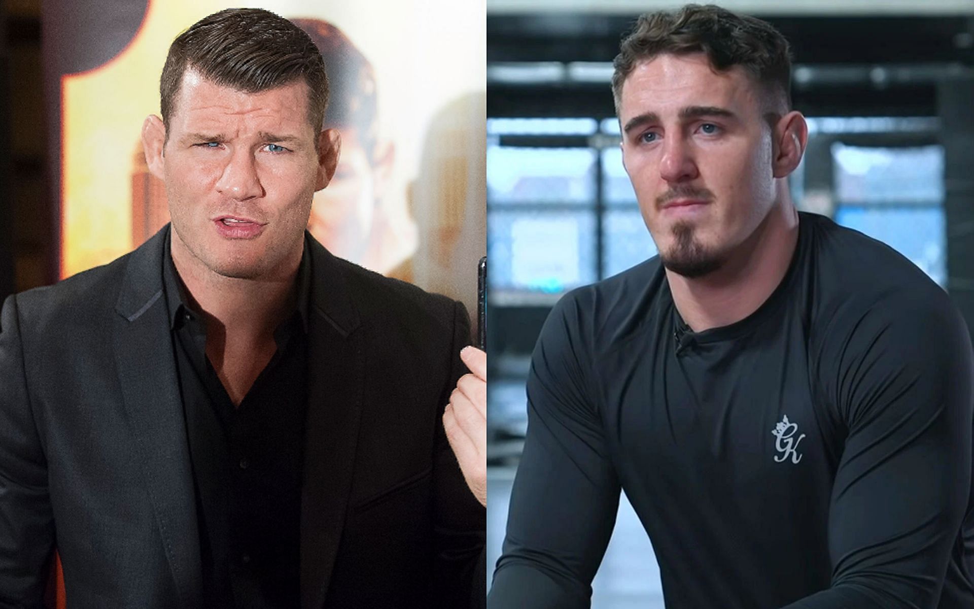 Michael Bisping (left) and Tom Aspinall (right) (Image via Getty / YouTube - BT Sport)