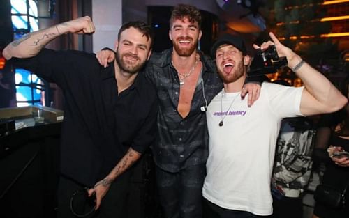 The Chainsmokers with Logan Paul at a nightclub