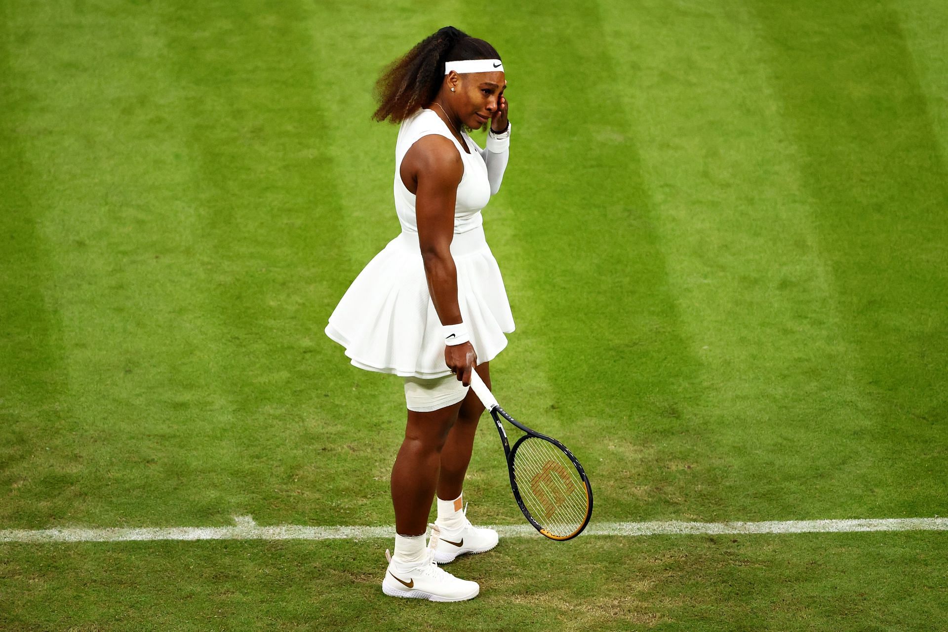 Serena Williams at &lt;a href=&#039;https://www.sportskeeda.com/go/wimbledon&#039; target=&#039;_blank&#039; rel=&#039;noopener noreferrer&#039;&gt;Wimbledon&lt;/a&gt; 2021
