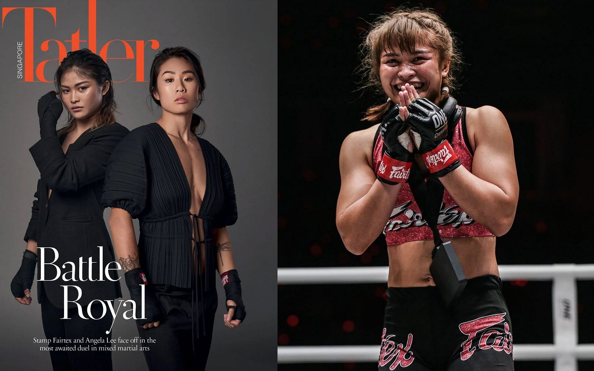 Stamp Fairtex (right) gushes over her photoshoot experience. [Photos: Tatler Singapore/ONE Championship]