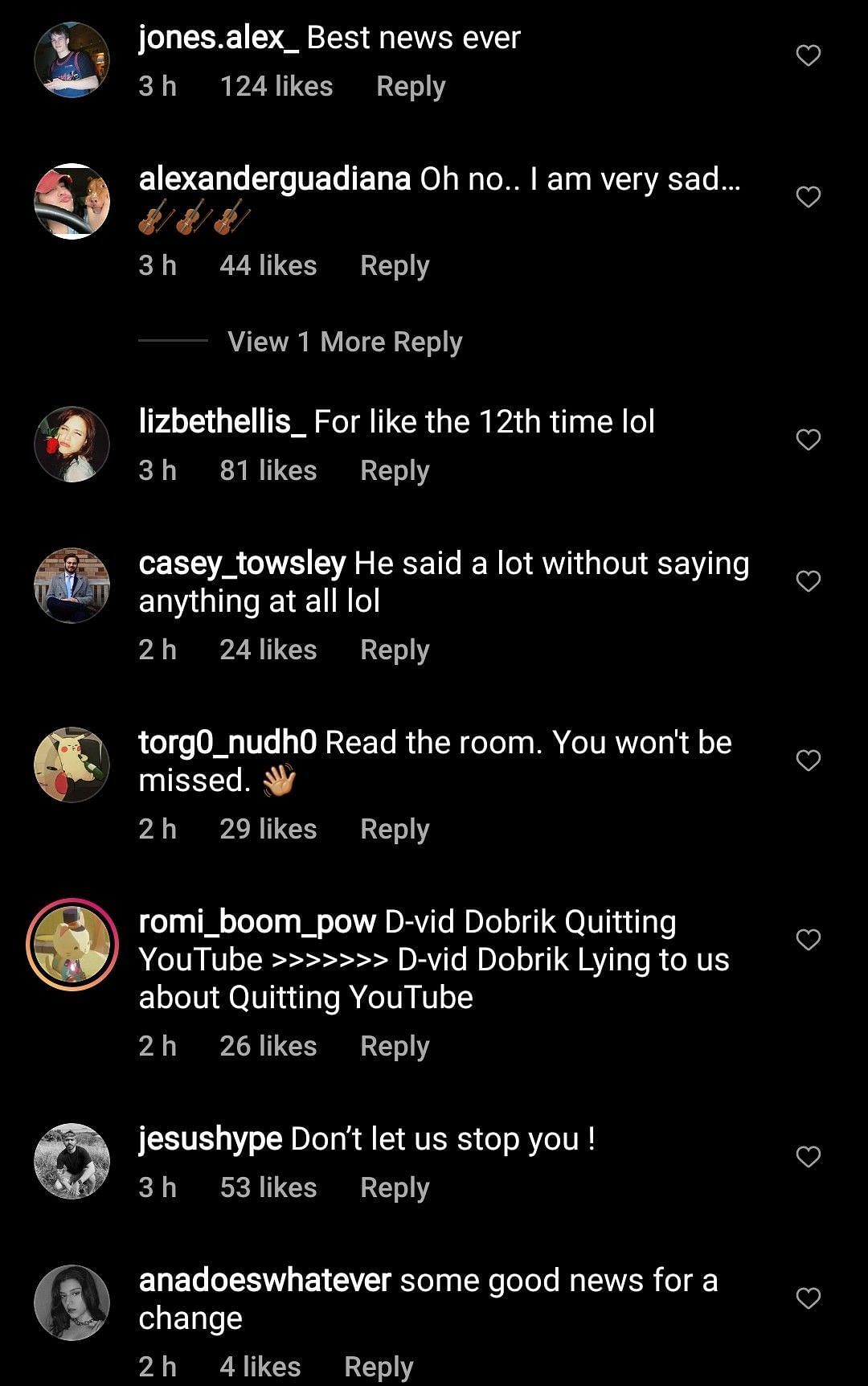 The internet reacts to David Dobrik seemingly leaving YouTube 1/3 (Image via defnoodles/Instagram)