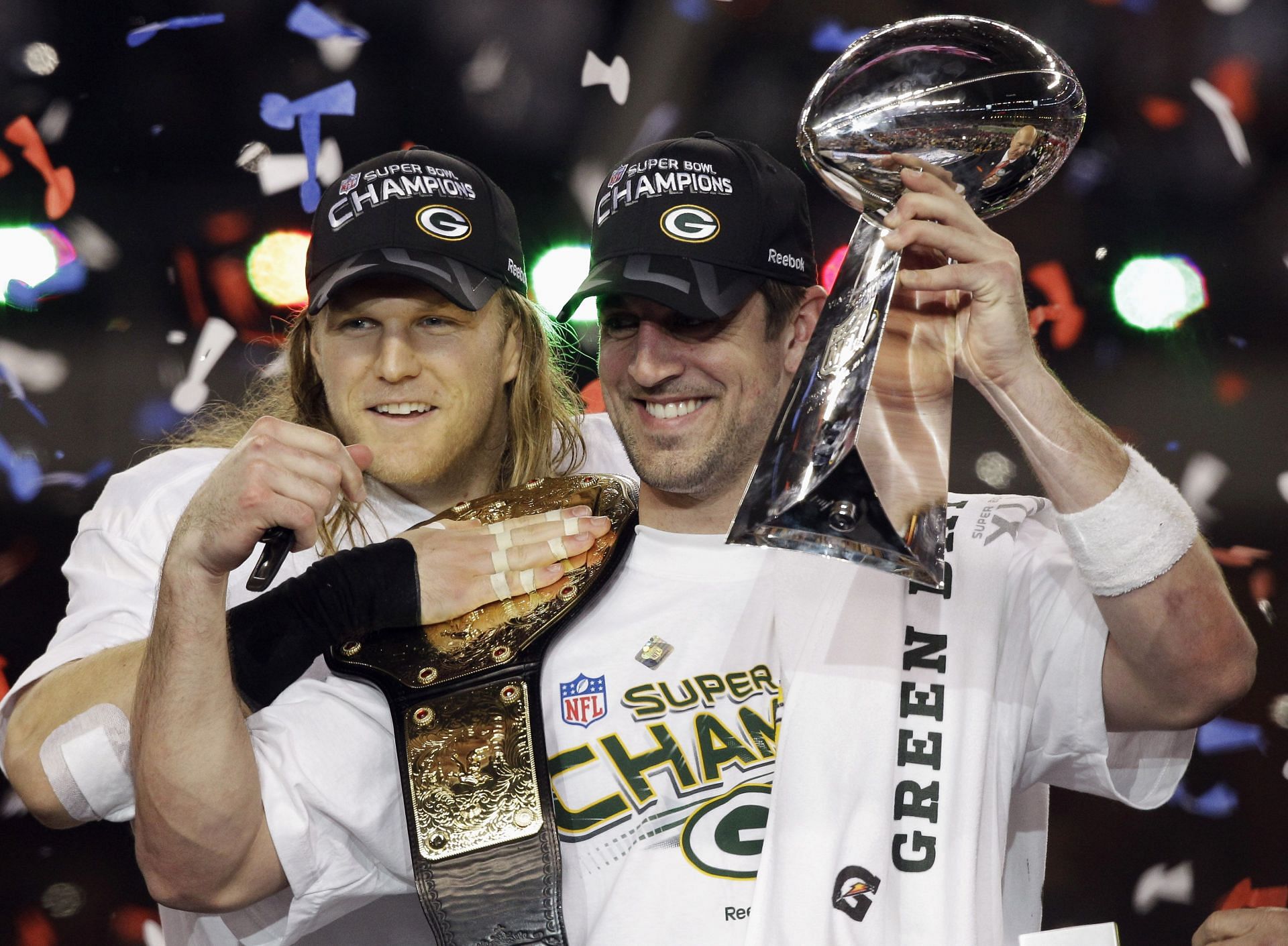 Packers QB Aaron Rodgers after winning SB XLV 31-25 over the Steelers