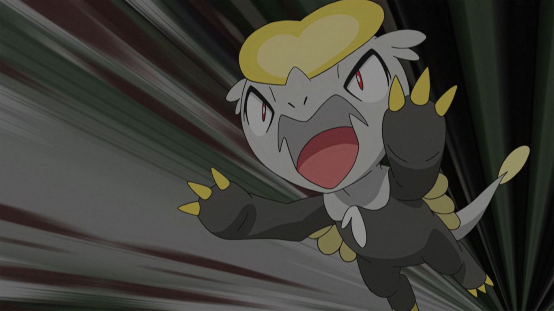A Jangmo-o attacks in the Pokemon anime (Image via The Pokemon Company)