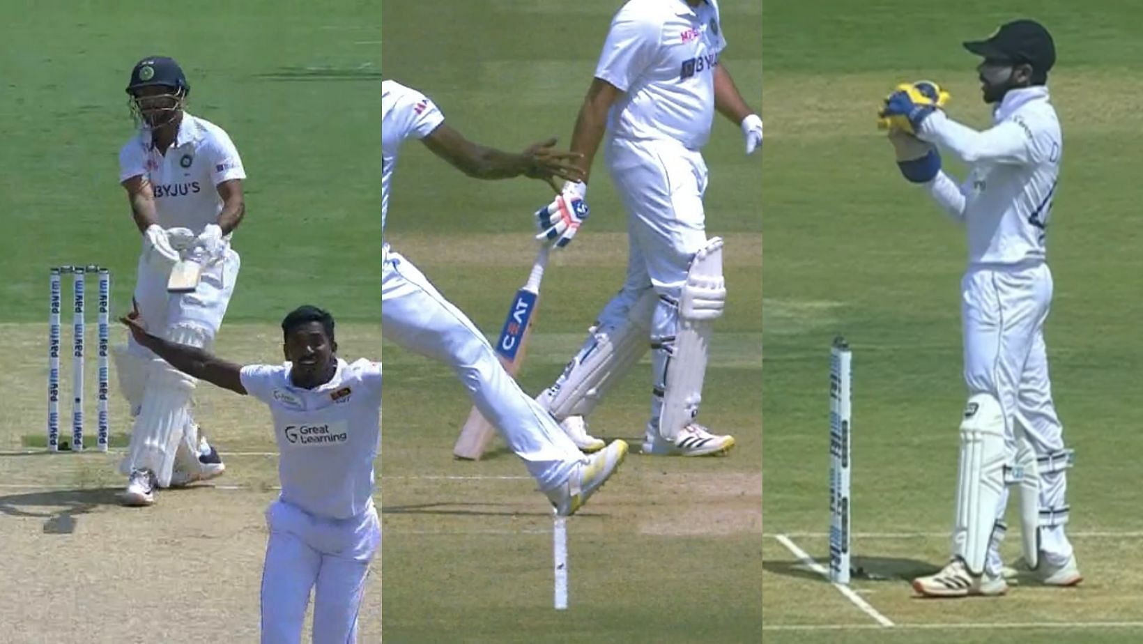 Snippets from Mayank Agarwal&#039;s bizarre wicket.
