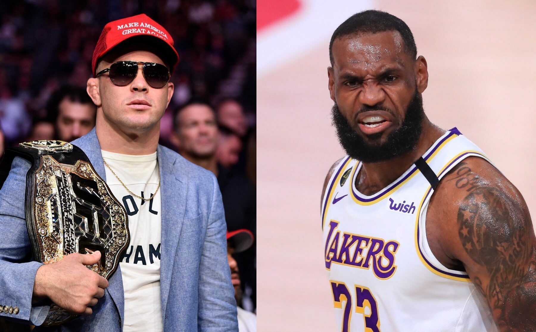 Colby Covington (left) and LeBron James. (Photo: Courtesy of Lakers Daily)