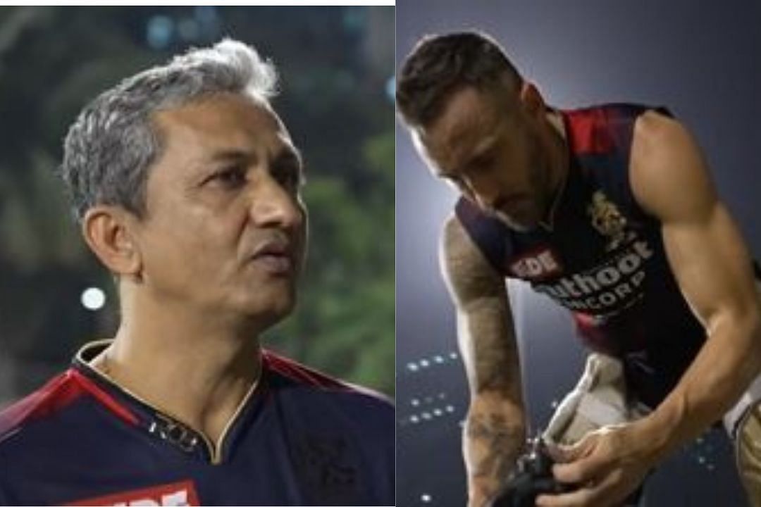 Sanjay Bangar (left) and Faf du Plessis (right) will be key in RCB&#039;s upcoming IPL 2022 campaign (PC: RCB Twitter)