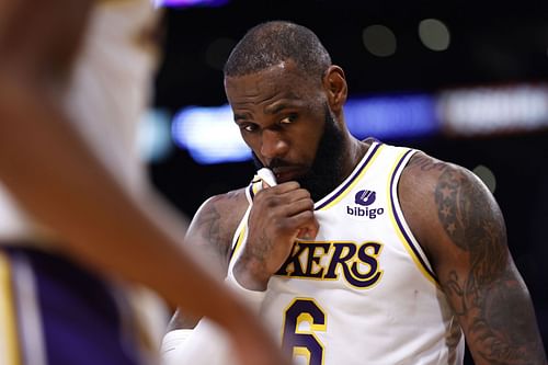 Pelicans v Los Angeles Lakers; LeBron James reacts during Sunday night's game against the Pelicans