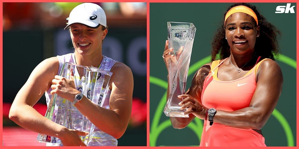 Can Iga Swiatek [left] emulate Serena Williams?