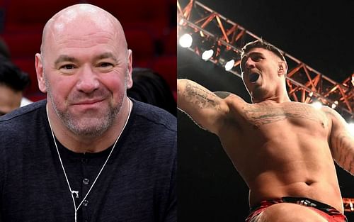 Dana White [left], Tom Aspinall [right]