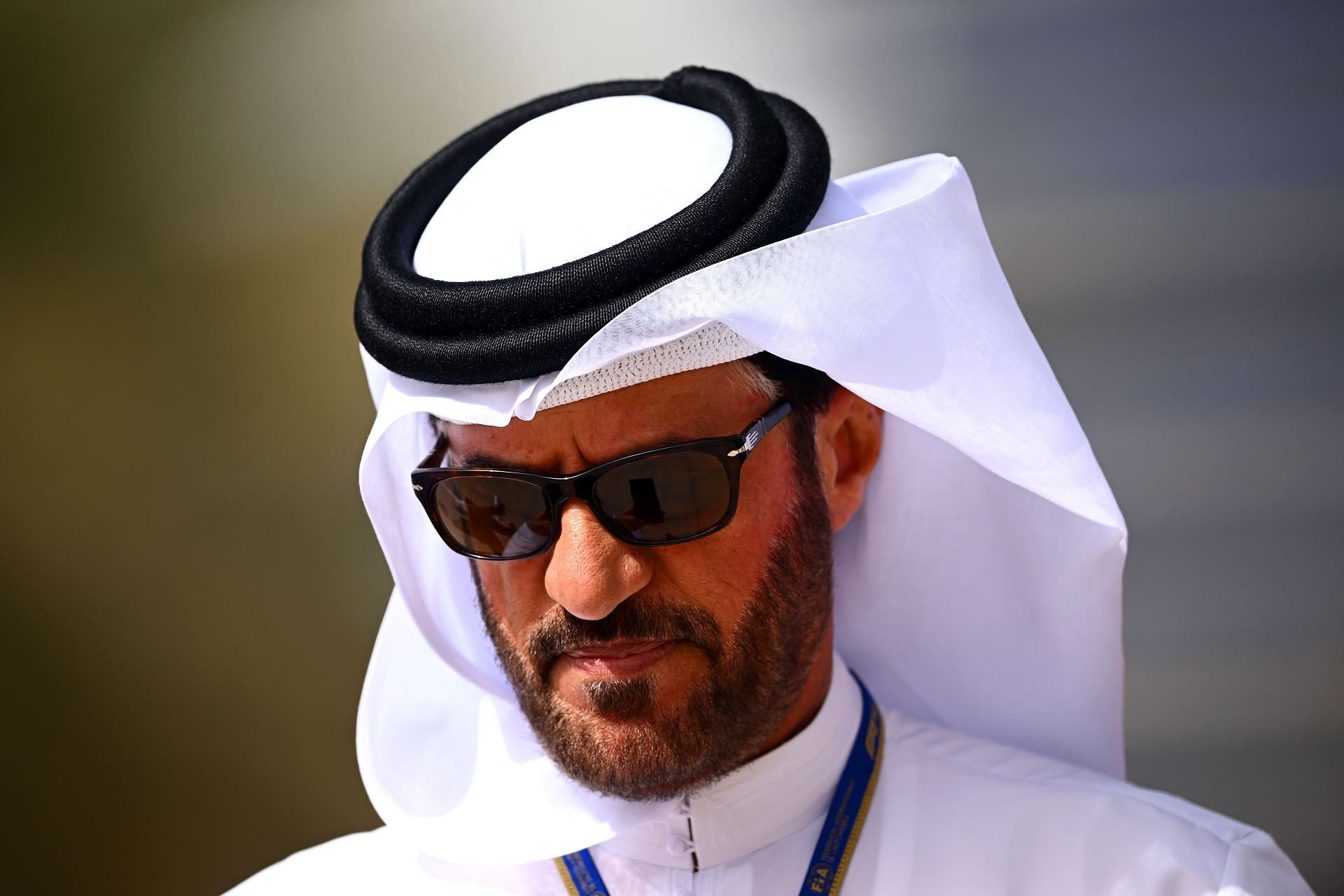 Mohammed ben Sulayem, FIA President, walks in the Paddock before the F1 Grand Prix of Bahrain at Bahrain International Circuit on March 20, 2022 in Bahrain, Bahrain. (Photo by Clive Mason/Getty Images)