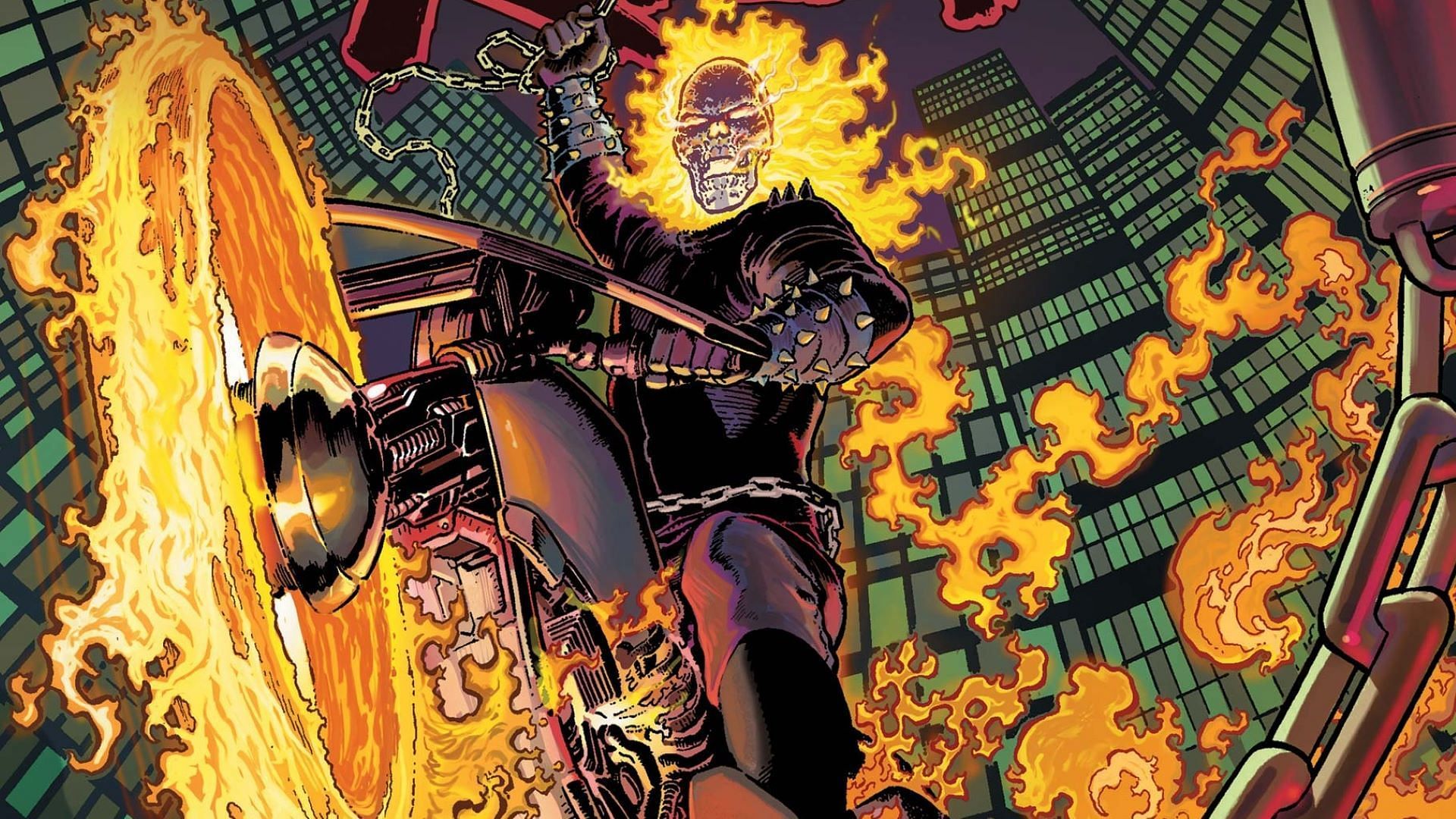 Ghost Rider has a flaming skull (Image via Marvel)