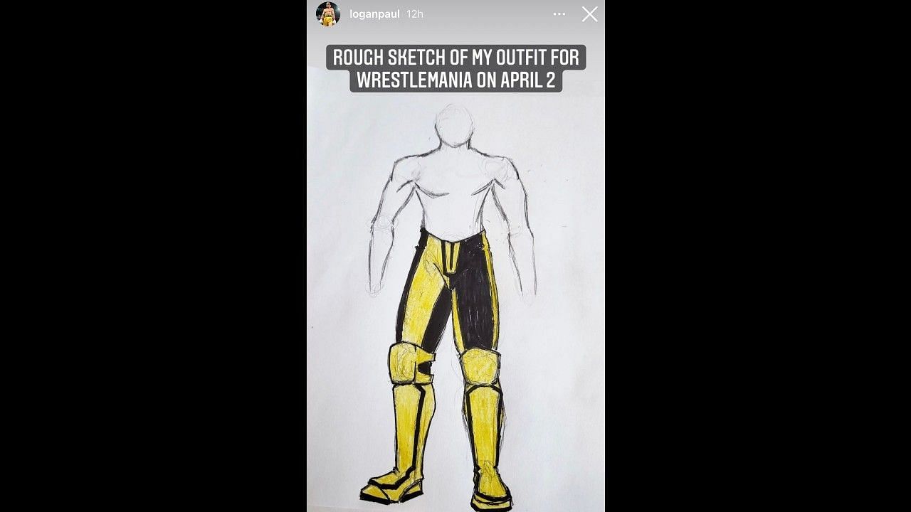 A sketch of  Paul&#039;s WrestleMania gear