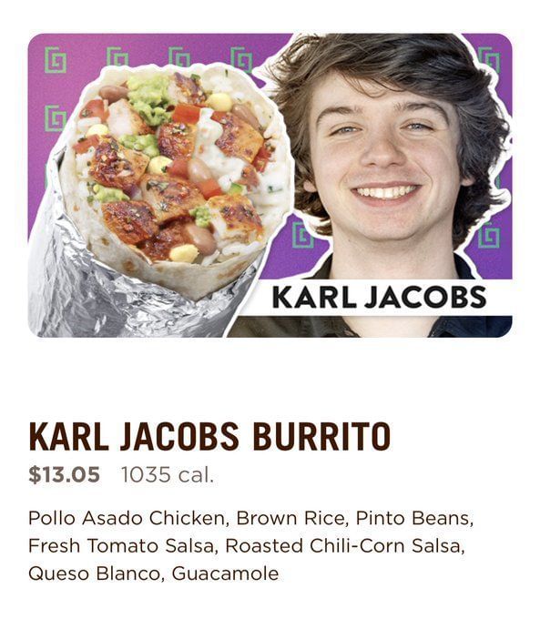 Karl Jacobs partners with Chipotle for a new burrito