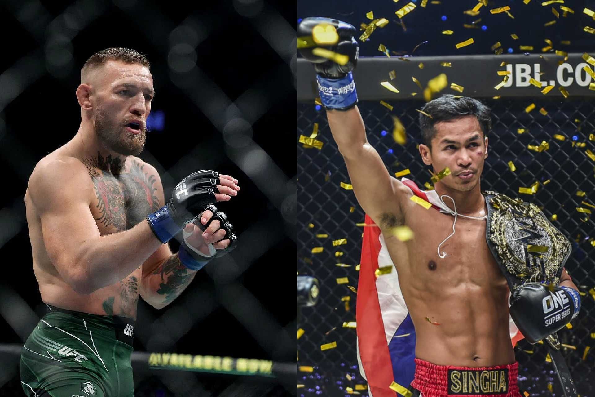 ONE featherweight kickboxing champion Superbon (right) dismisses Conor McGregor&#039;s (left) striking capabilities. [Photo Getty Images, ONE Championship]