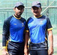 Wriddhiman Saha (left) and Arun Lal. Image: Wriddhiman Saha on Twitter