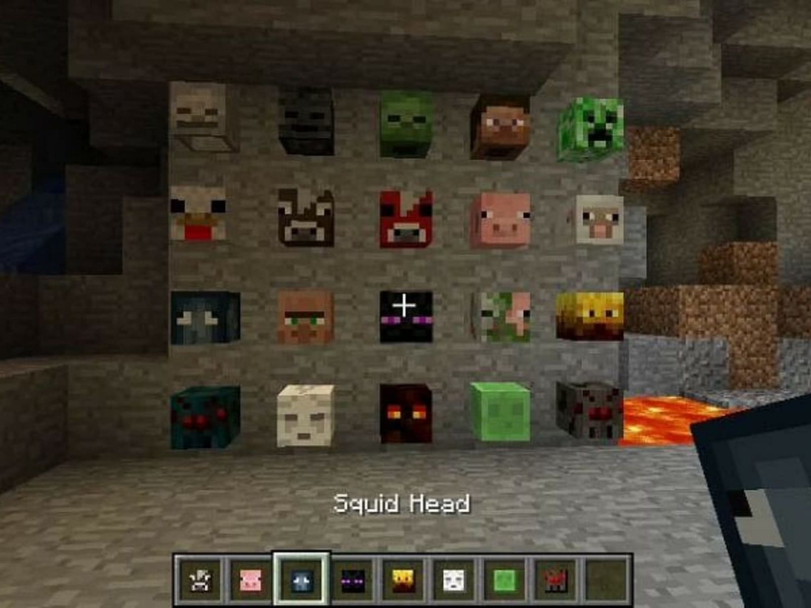 An assortment of mob and player heads (Image via Mojang)