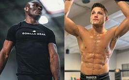 Kamaru Usman congratulates Drew Dober following the latter's stunning comeback win over Terrance McKinney