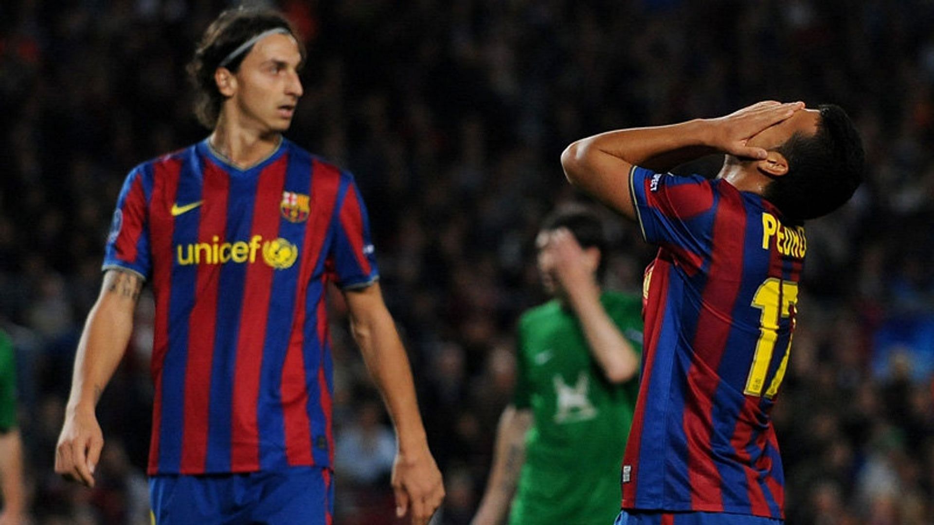 Zlatan Ibrahimovic was not played in his favored position by Barcelona.