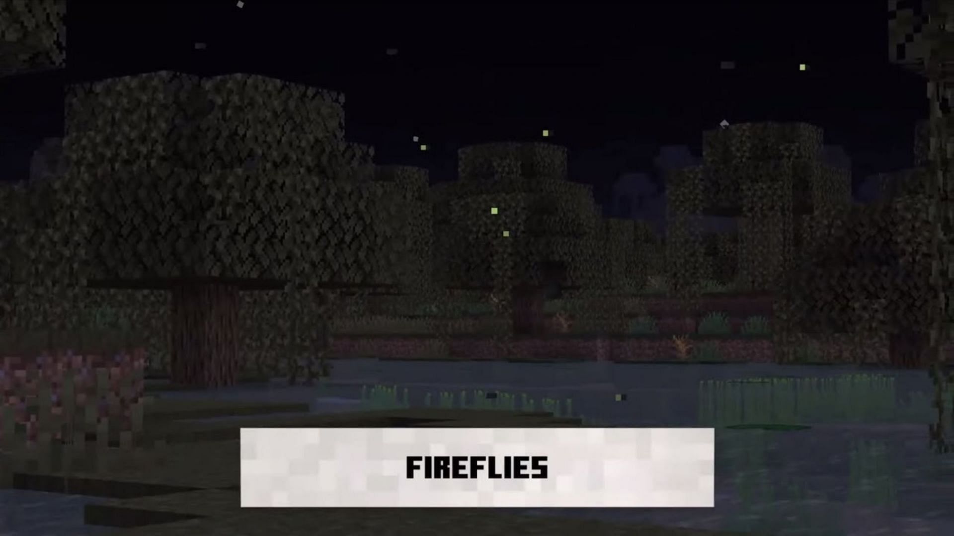 Fireflies add a nice visual touch to the Overworld (Image via Mojang)