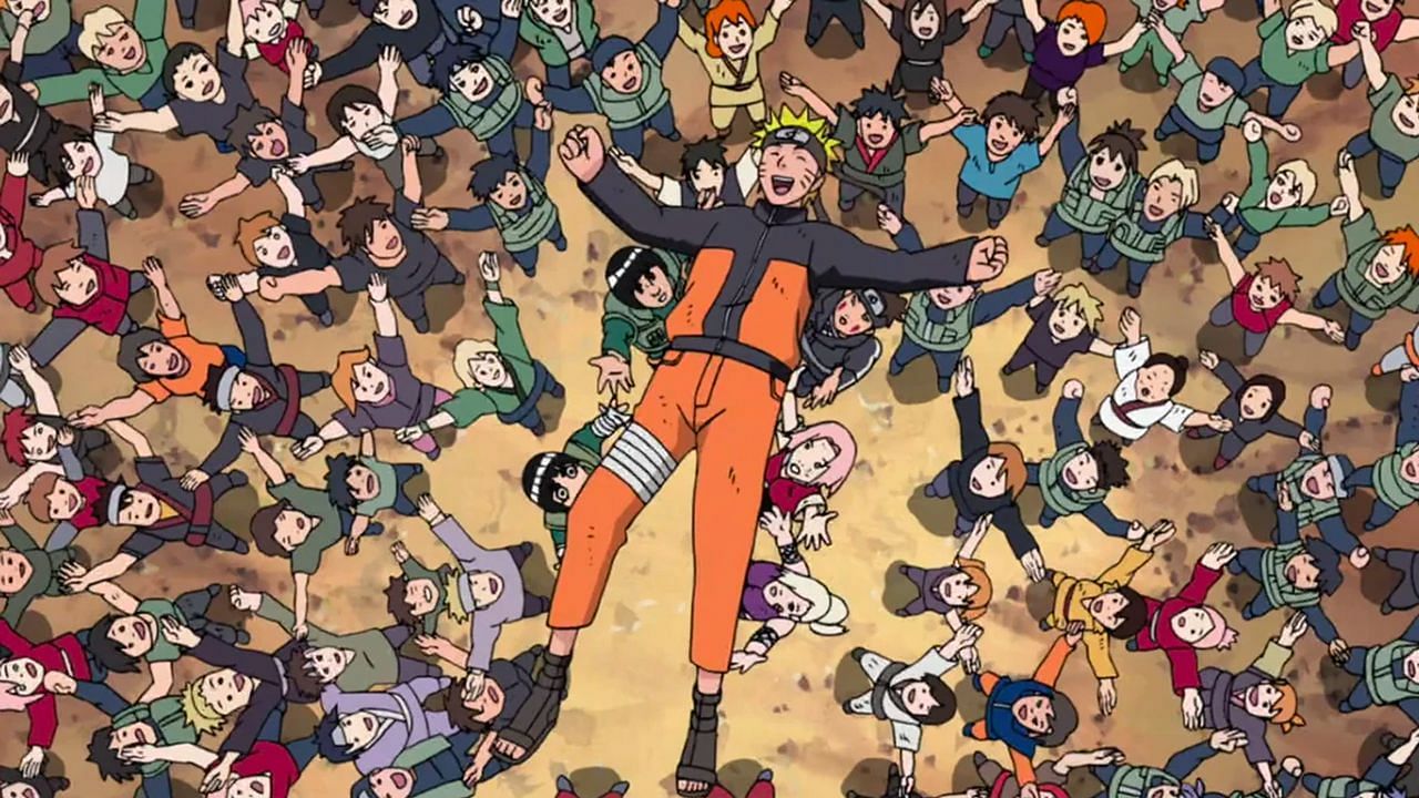 Naruto celebrated by Konoha (Image via Pierrot)