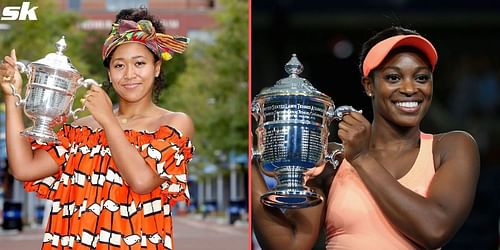 Naomi Osaka (L) and Sloane Stephens.