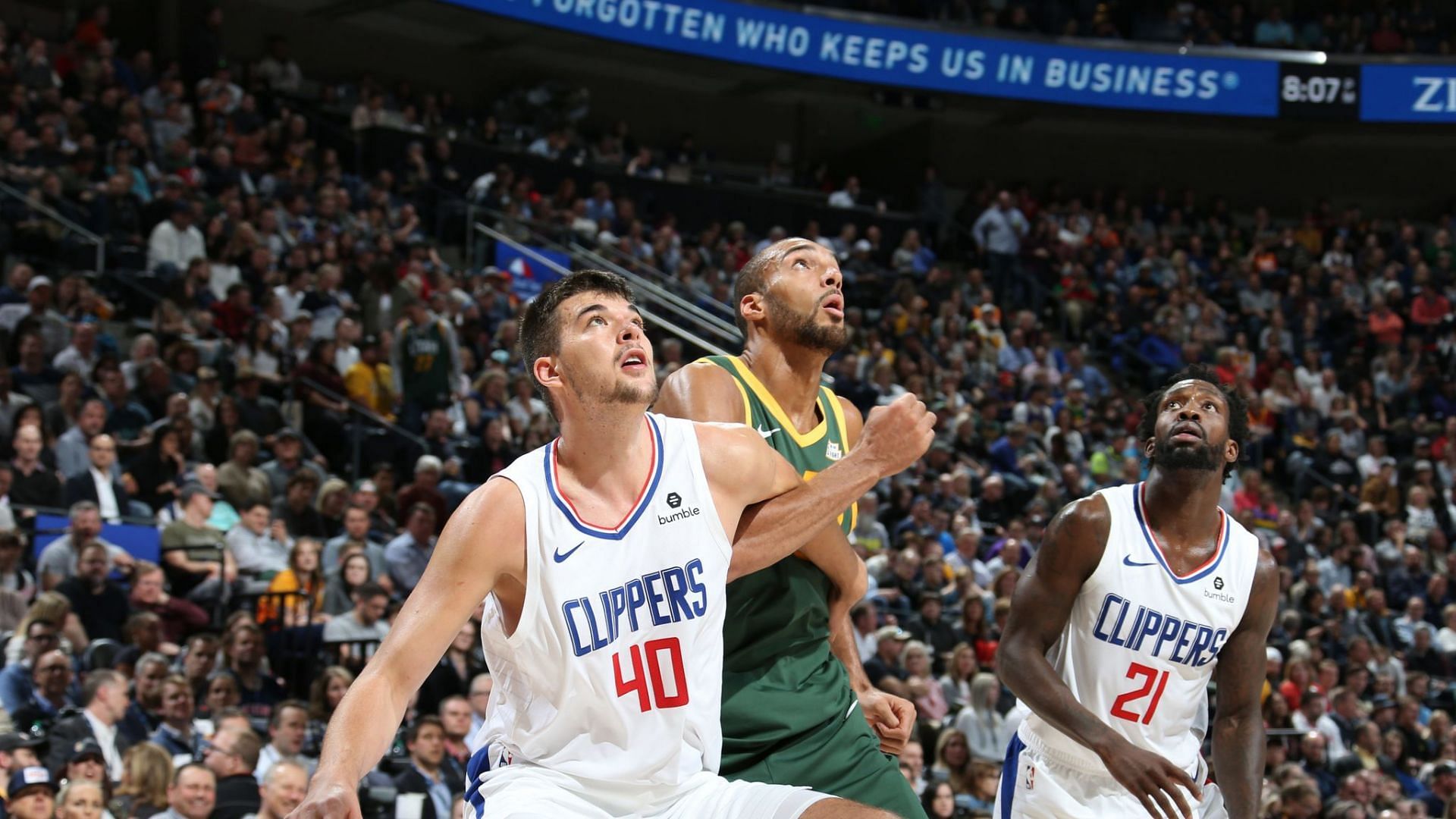 Rudy Gobert and Ivica Zubac will have another colossal matchup when the visiting LA Clippers take on the Utah Jazz on Friday. [Photo: Sky Sports]