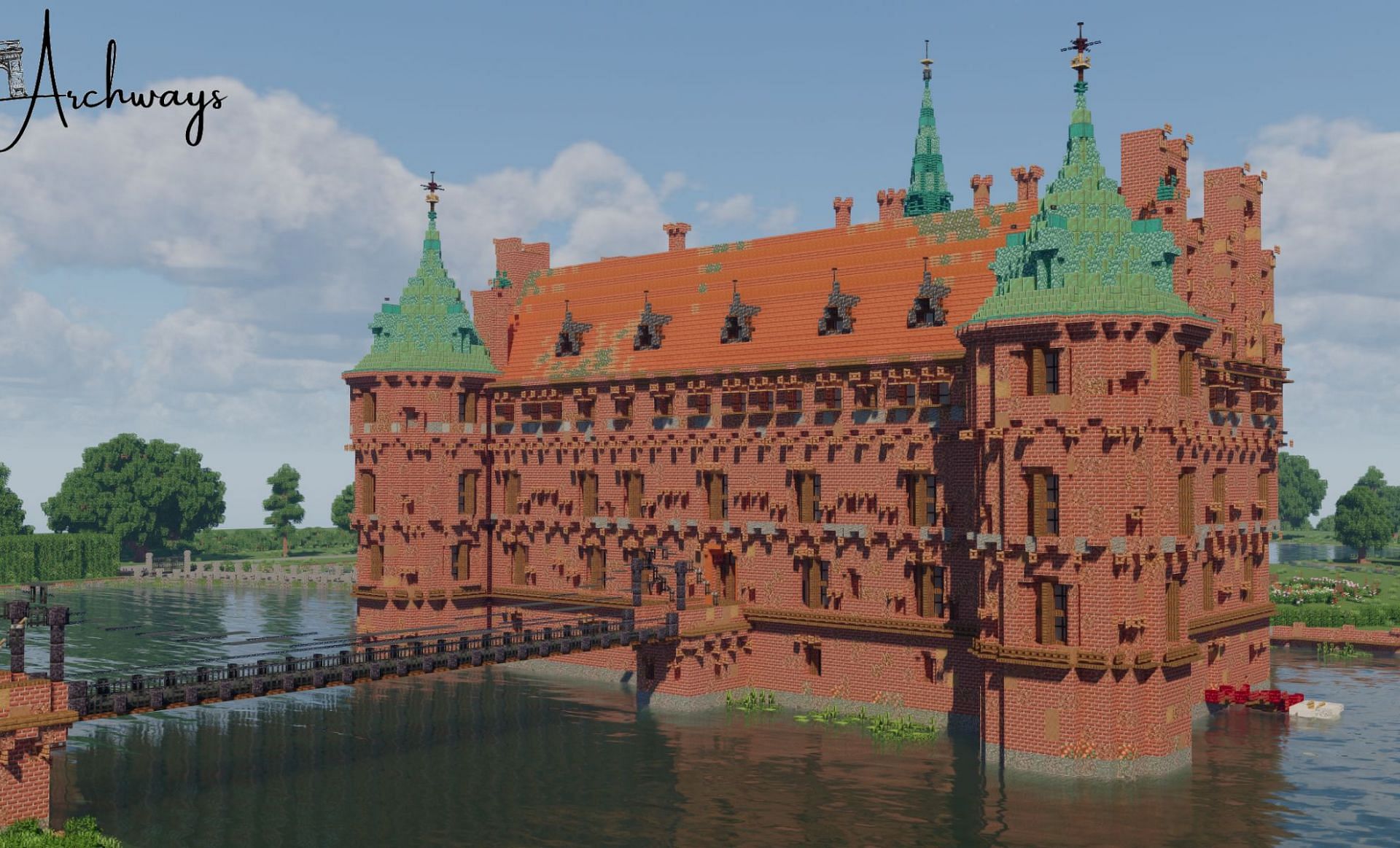 The Egeskov Castle build (Image via u/g00nk on Reddit)
