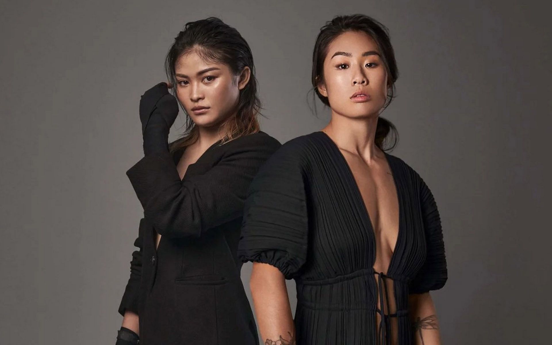 Angela Lee (Right) and Stamp Fairtex (Left) are two of the top female fighters in the promotion. | [Photo: ONE Championship Twitter]