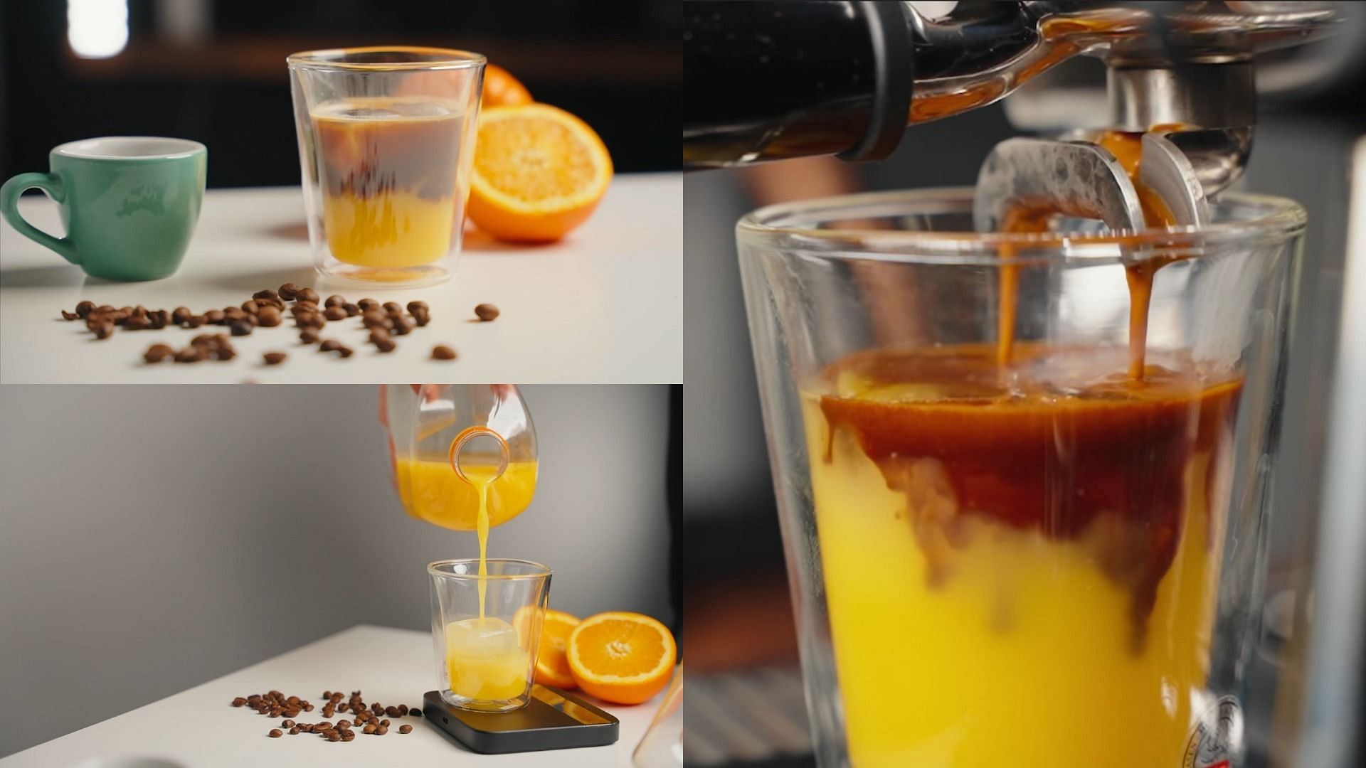 TikTok&#039;s viral coffee drink is a concoction of orange juice and expresso (Images via Kyle Rowsell/YouTube)