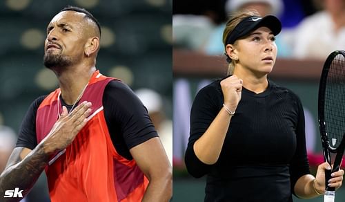 Nick Kyrgios (L) and Amanda Anisimova