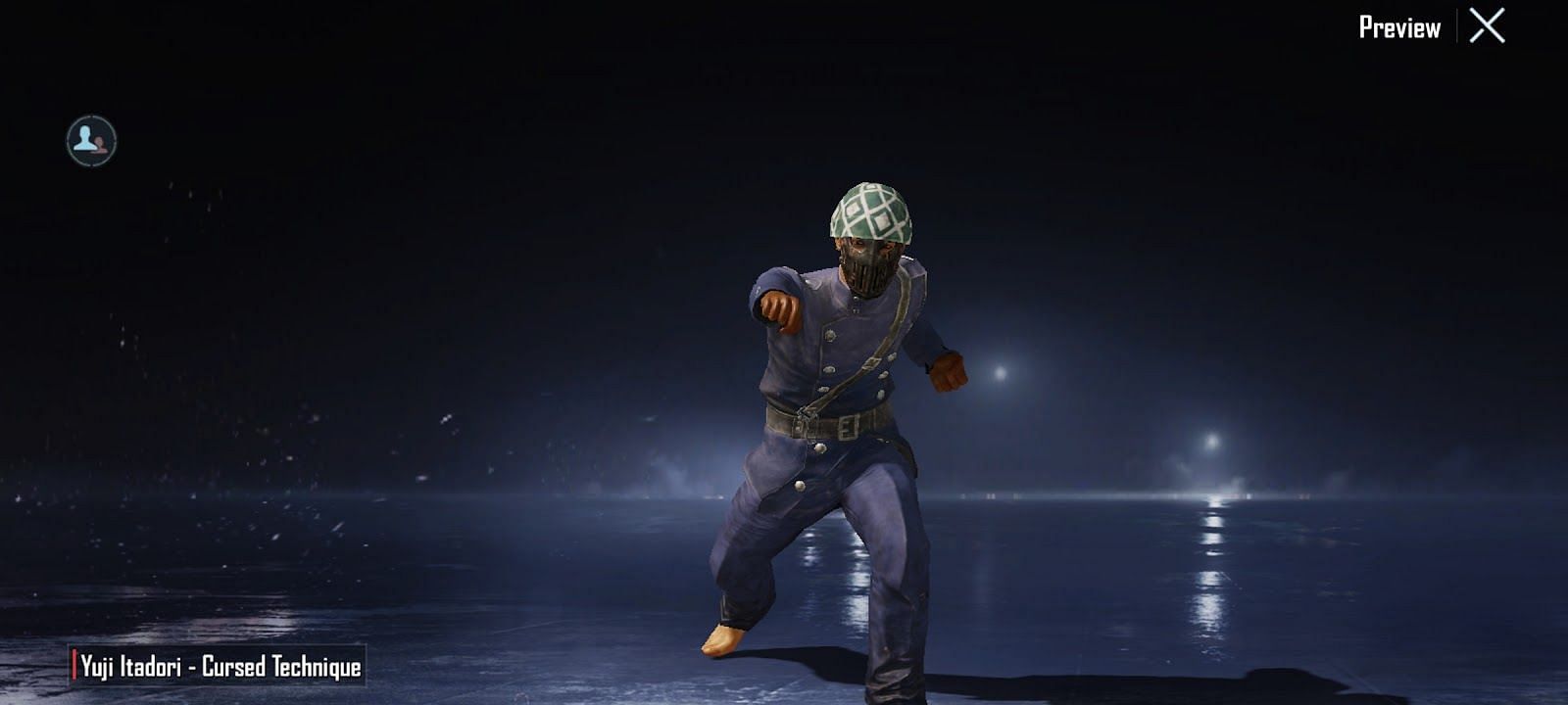 The &quot;Yuji Itadori - Cursed Technique&quot; emote (Image via Krafton)