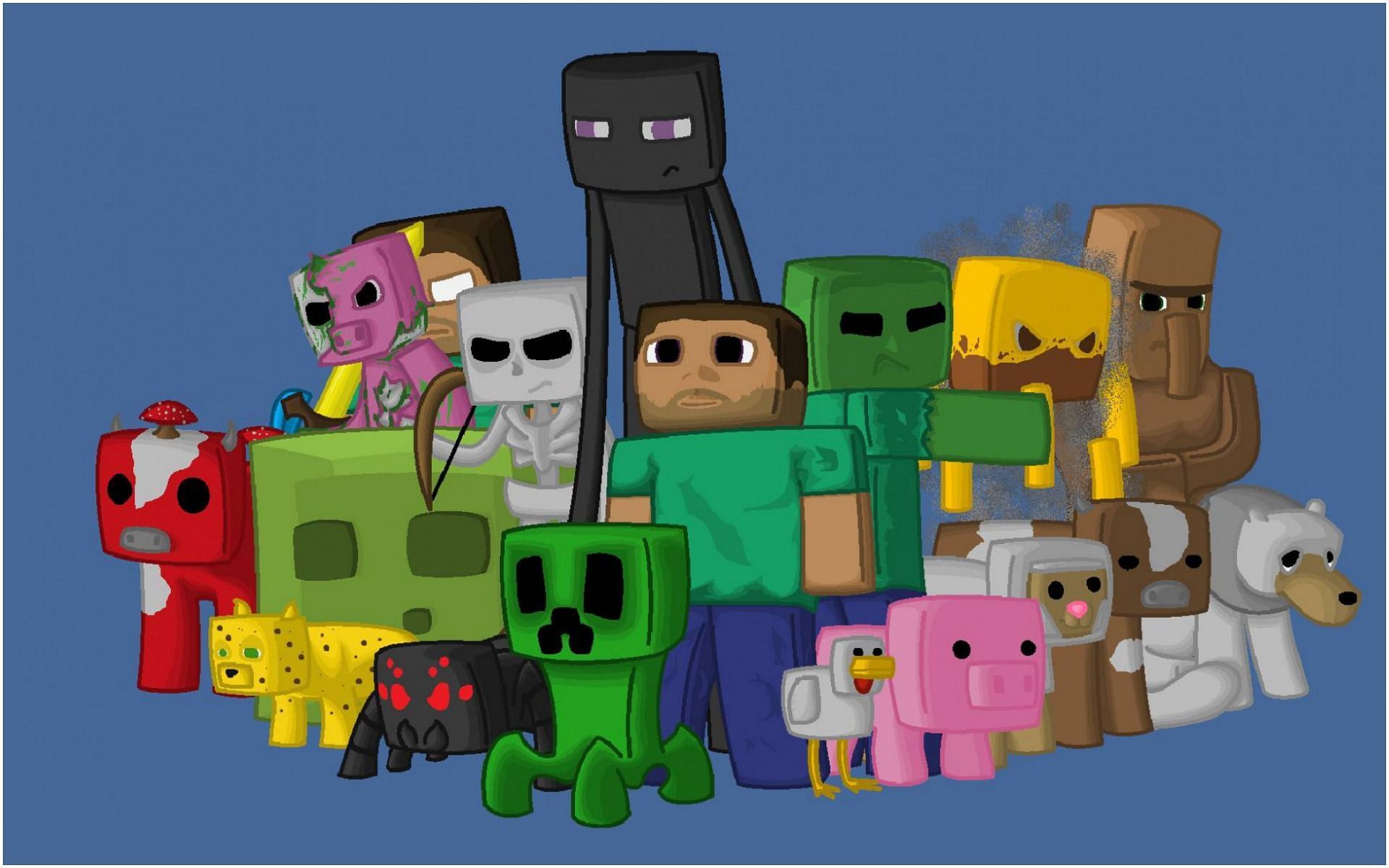 Minecraft has a ton of mobs (Image via teahub.io)