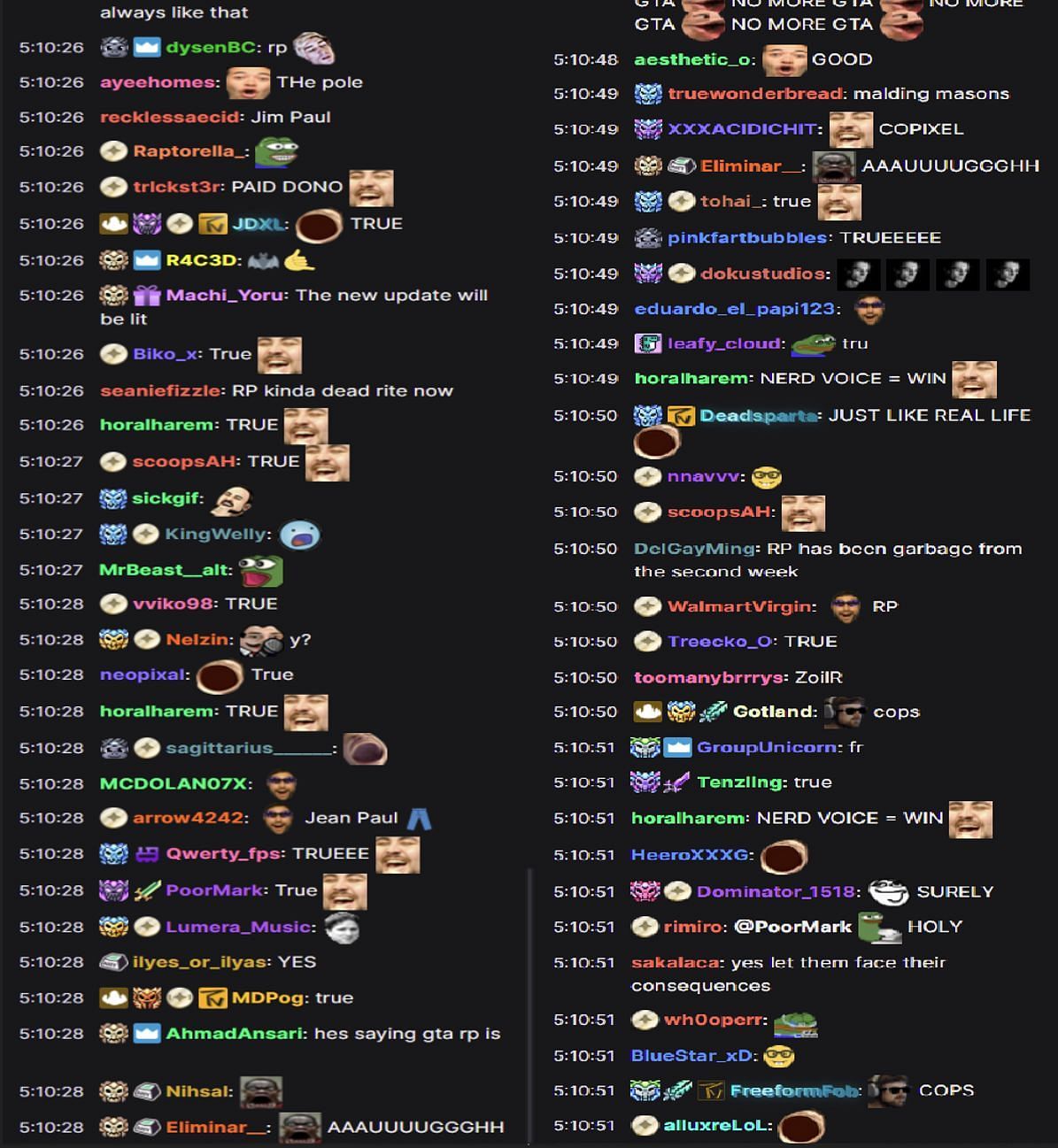 Fans reacting to the streamer&#039;s take (Image via xQcOW/Twitch chat)