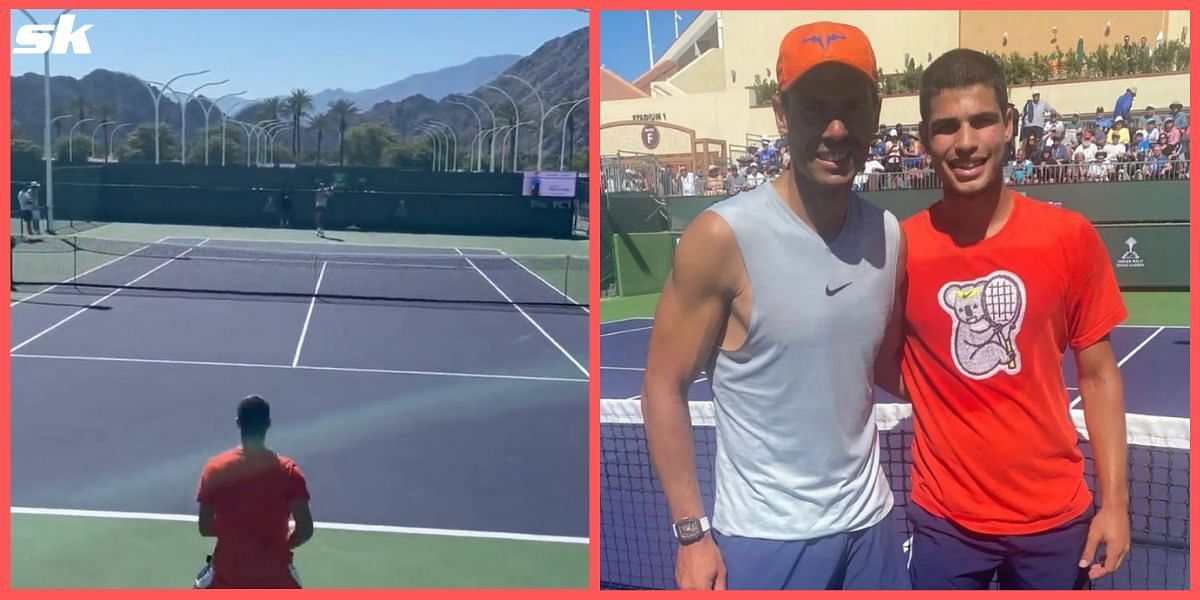 Rafael Nadal and Carlos Alcaraz played a fine rally during their practice session in Indian Wells
