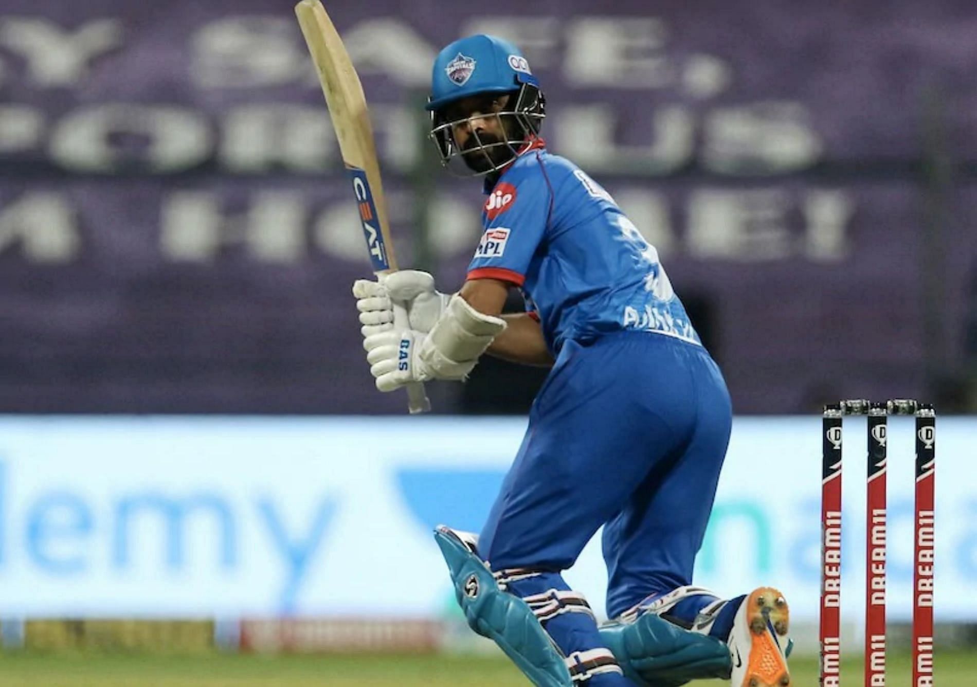 Ajinkya Rahane batting for the Delhi Capitals. Pic: IPLT20.COM