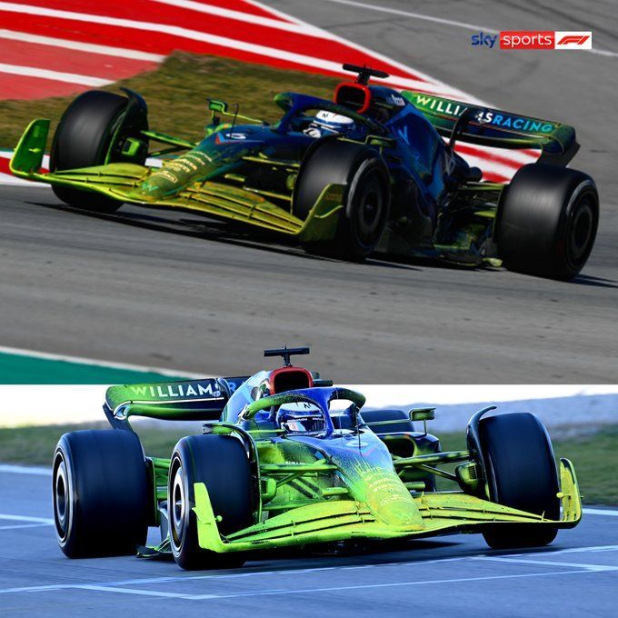 What is the fluorescent paint used on F1 cars during testing?