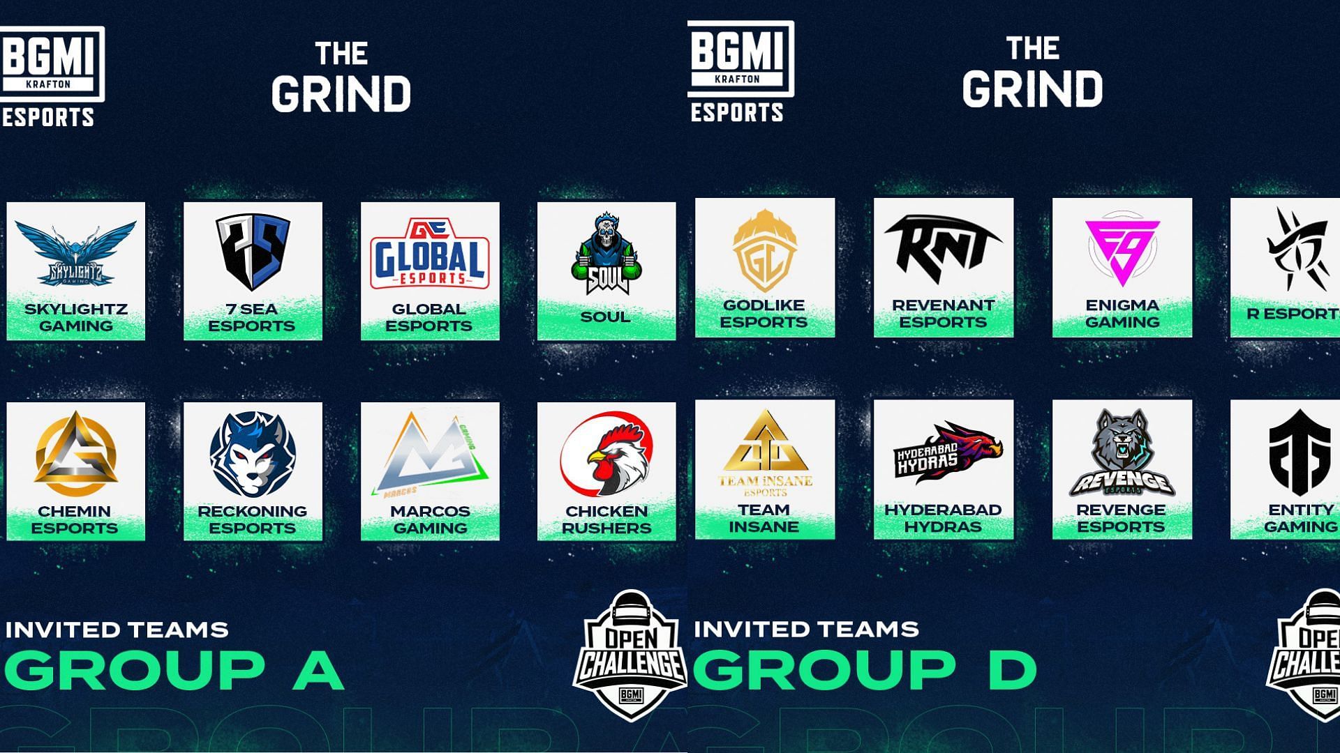 The Grind teams revealed (Image via Krafton)