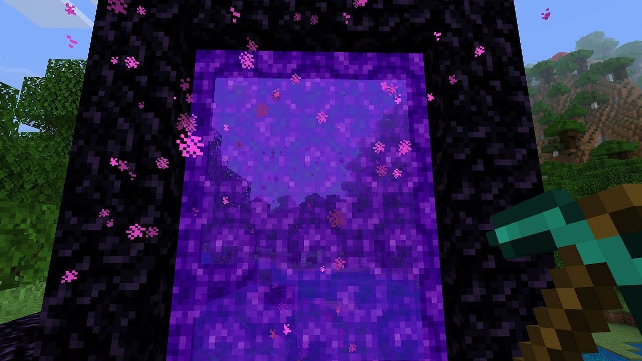 Players can use obsidian to make a Nether portal and travel to the Nether (Image via Minecraft)
