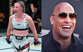 Molly McCann asks The Rock if he saw her execute "The People's Elbow" at UFC London