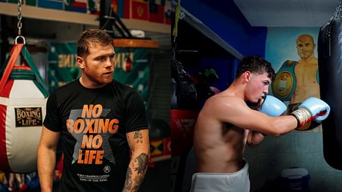 Canelo Alvarez (left) and Johan Alvarez (right)