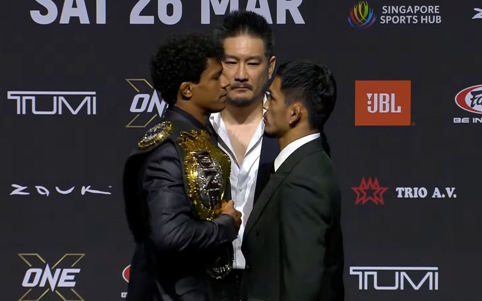 Adriano Moraes (L) will defend his crown against Yuya Wakamatsu (R) at ONE X. | [Photo: ONE Championship]