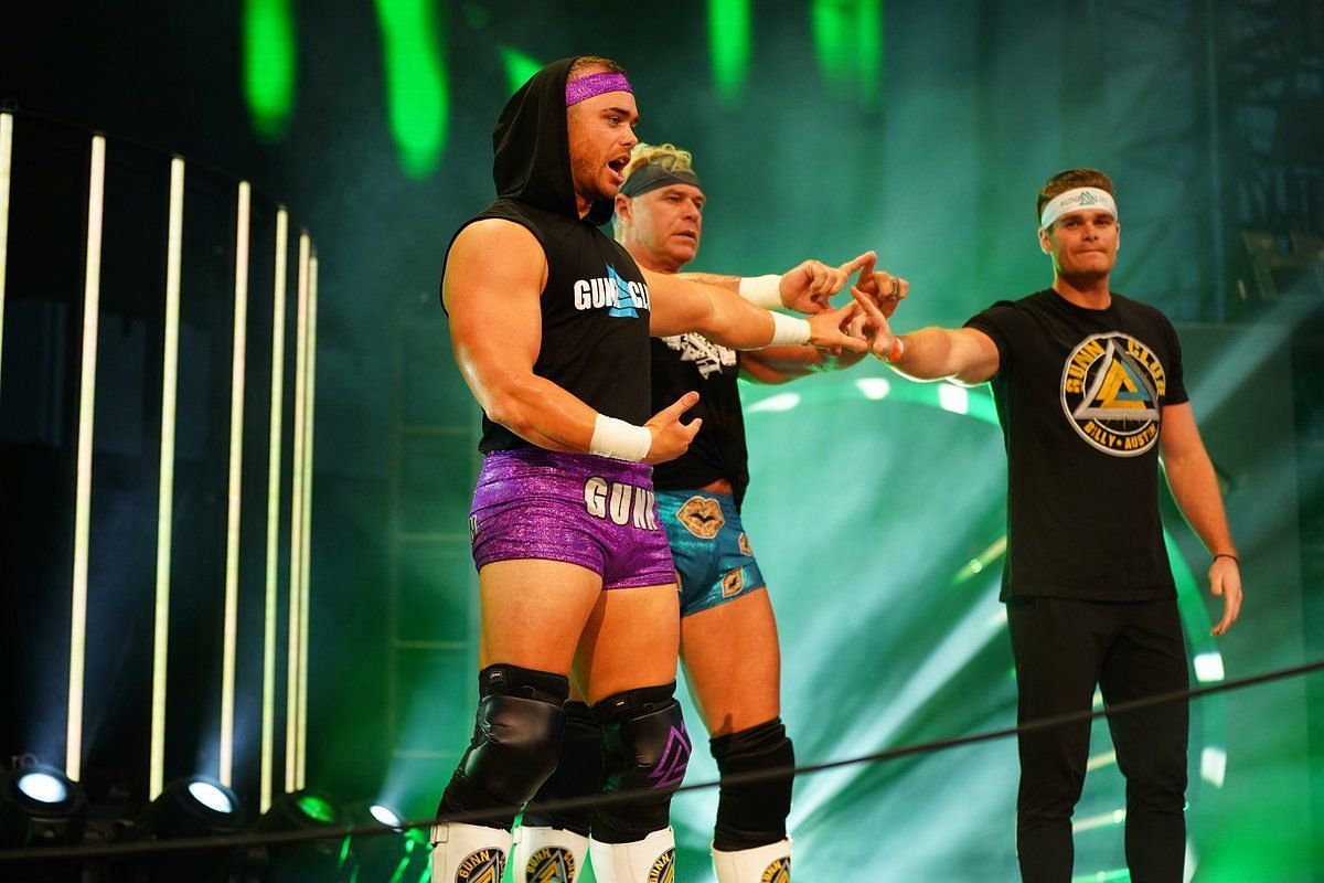 Billy Gunn appears on AEW with his sons Austin and Colten.