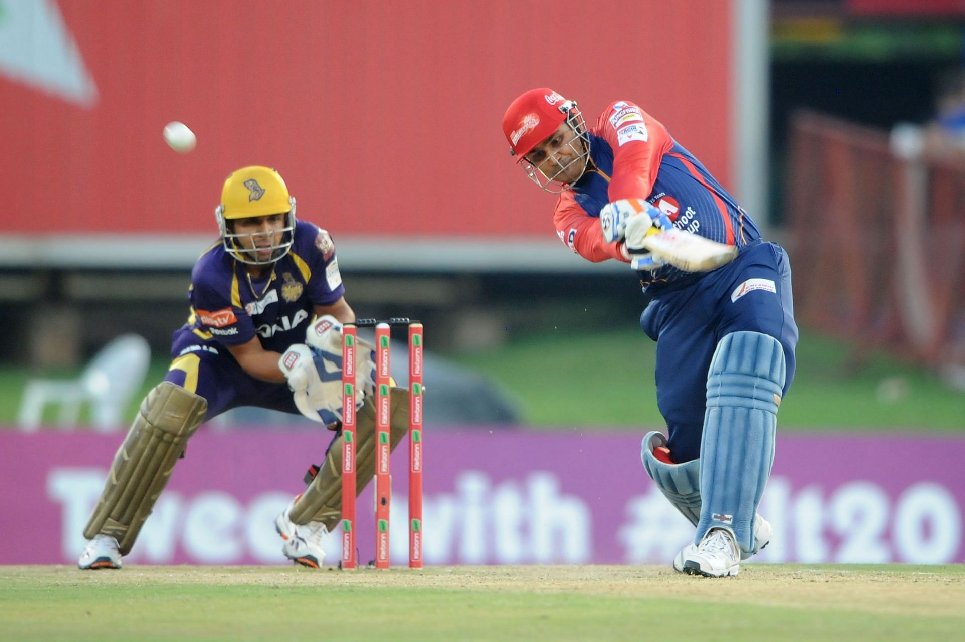 Virender Sehwag batting for Delhi. Pic: Getty Images