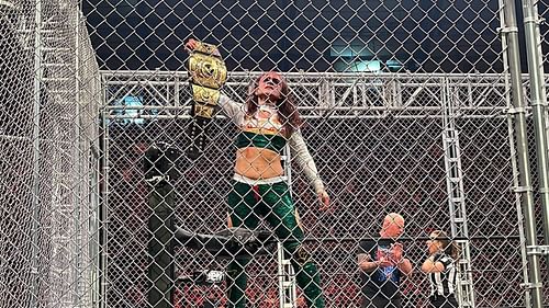 Thunder Rosa following the AEW Women's World Championship Steel Cage Match on AEW Dynamite