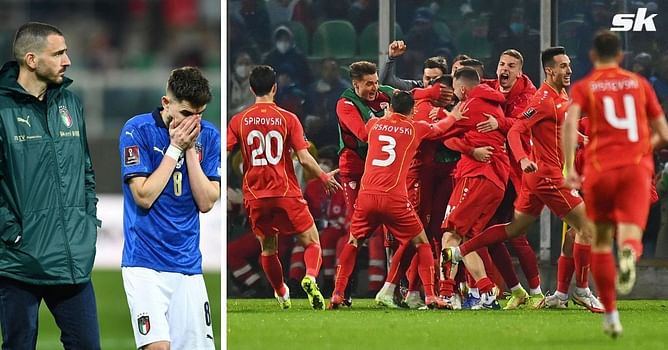 WATCH: Wild celebrations inside North Macedonia dressing room after knocking Italy out of 2022 FIFA World Cup qualifiers