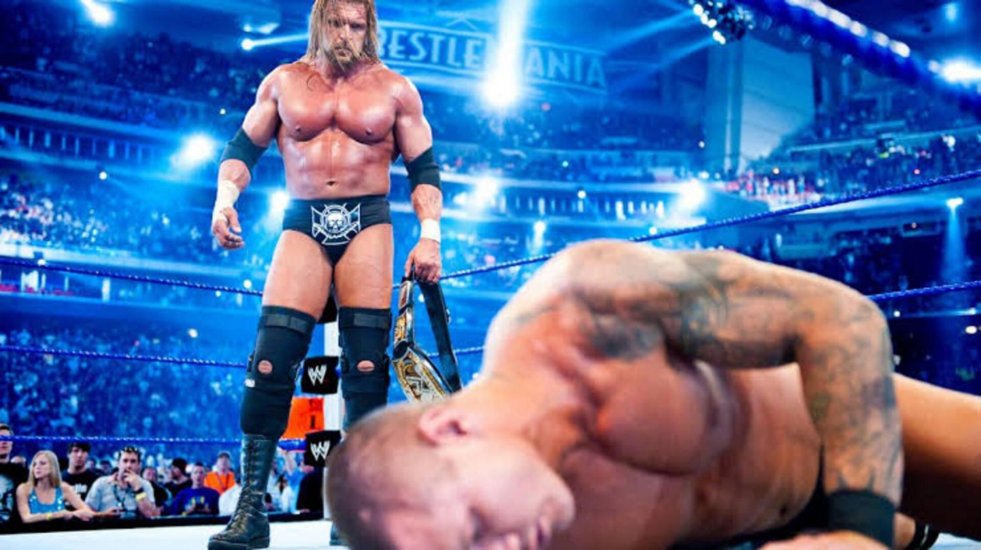 Triple H and Randy Orton at WrestleMania XXV.