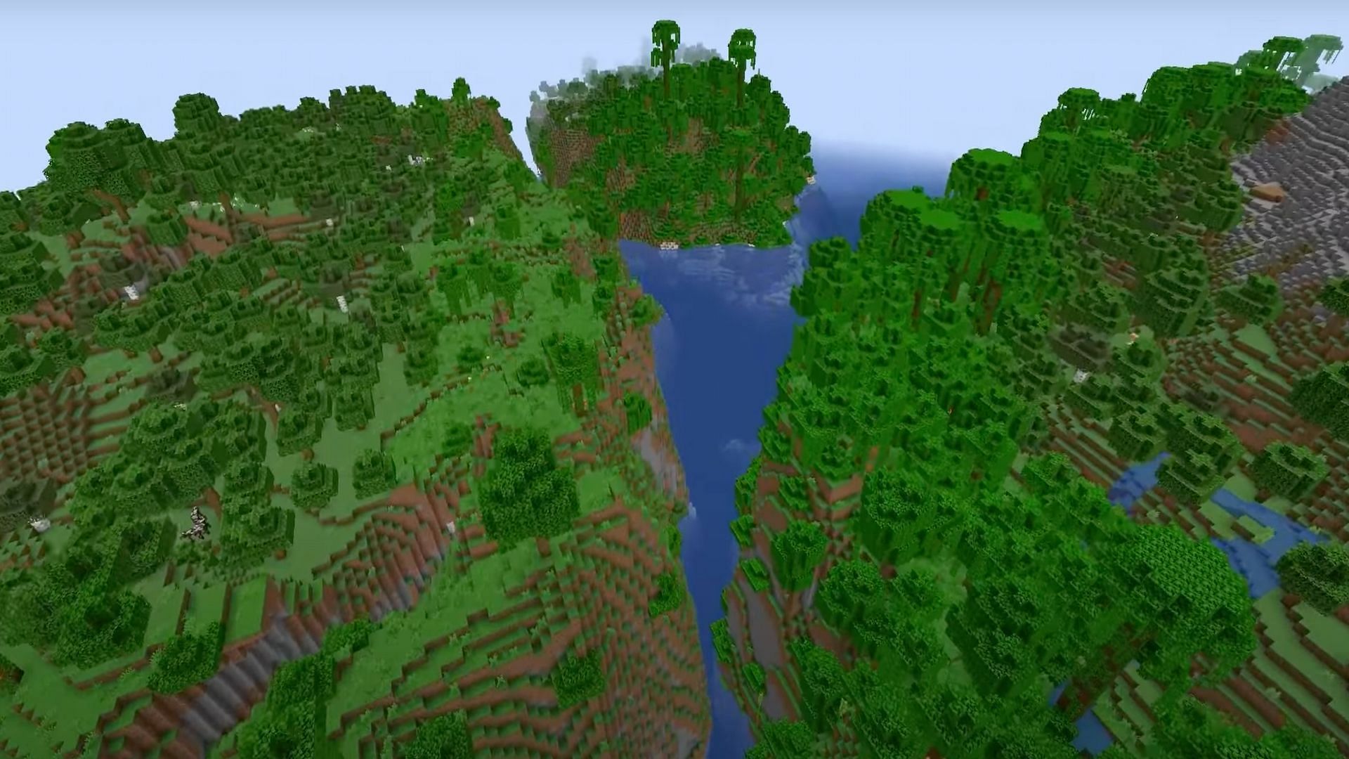 Seeds can give players some truly incredible locations to build upon (Image via MinionToGaming - Justin/YouTube)